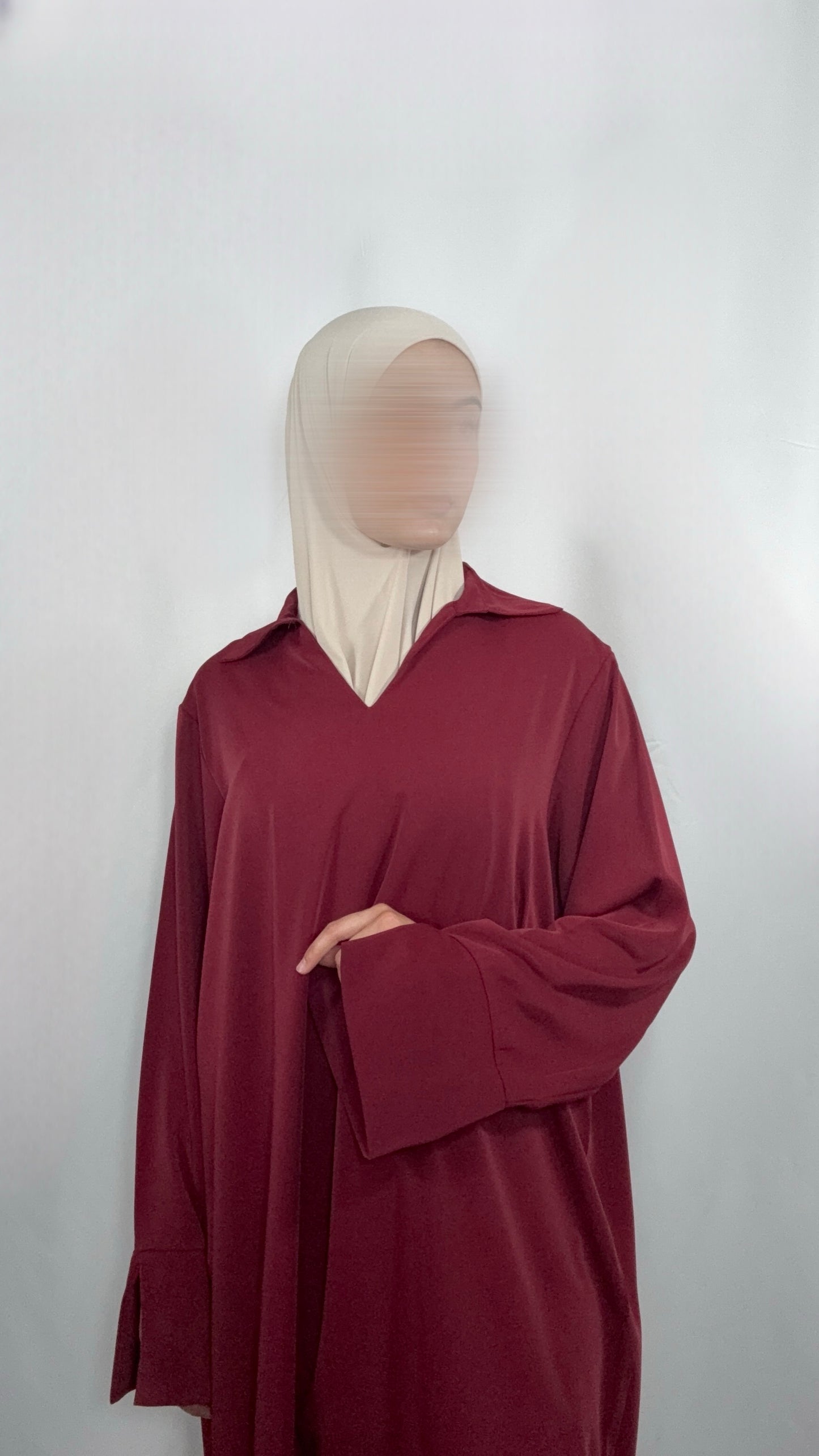 Abaya Noir - Rot