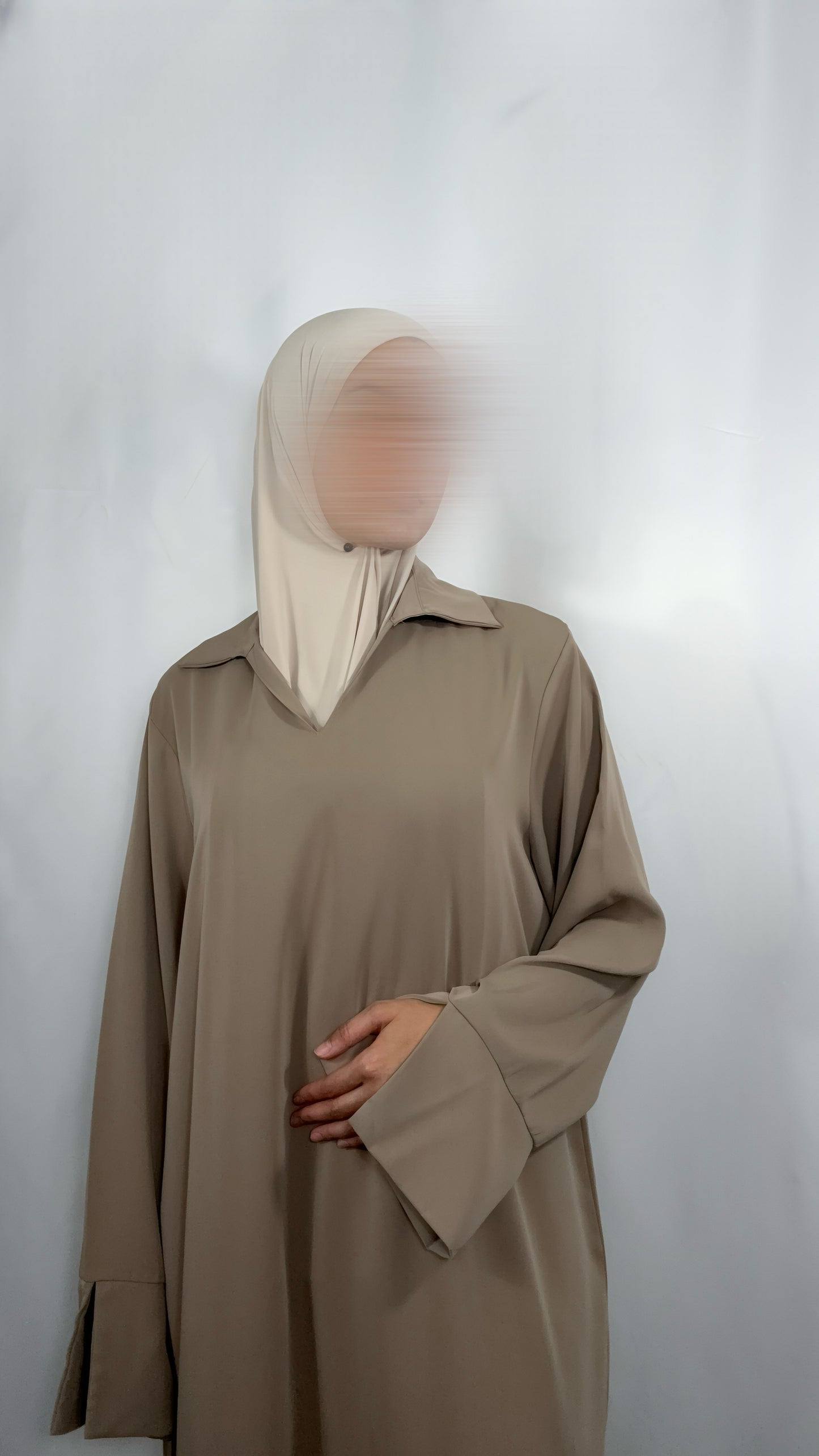 Abaya Noir - Taupe