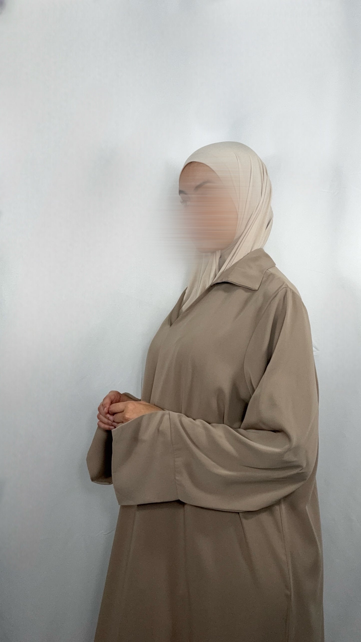 Abaya Noir - Taupe