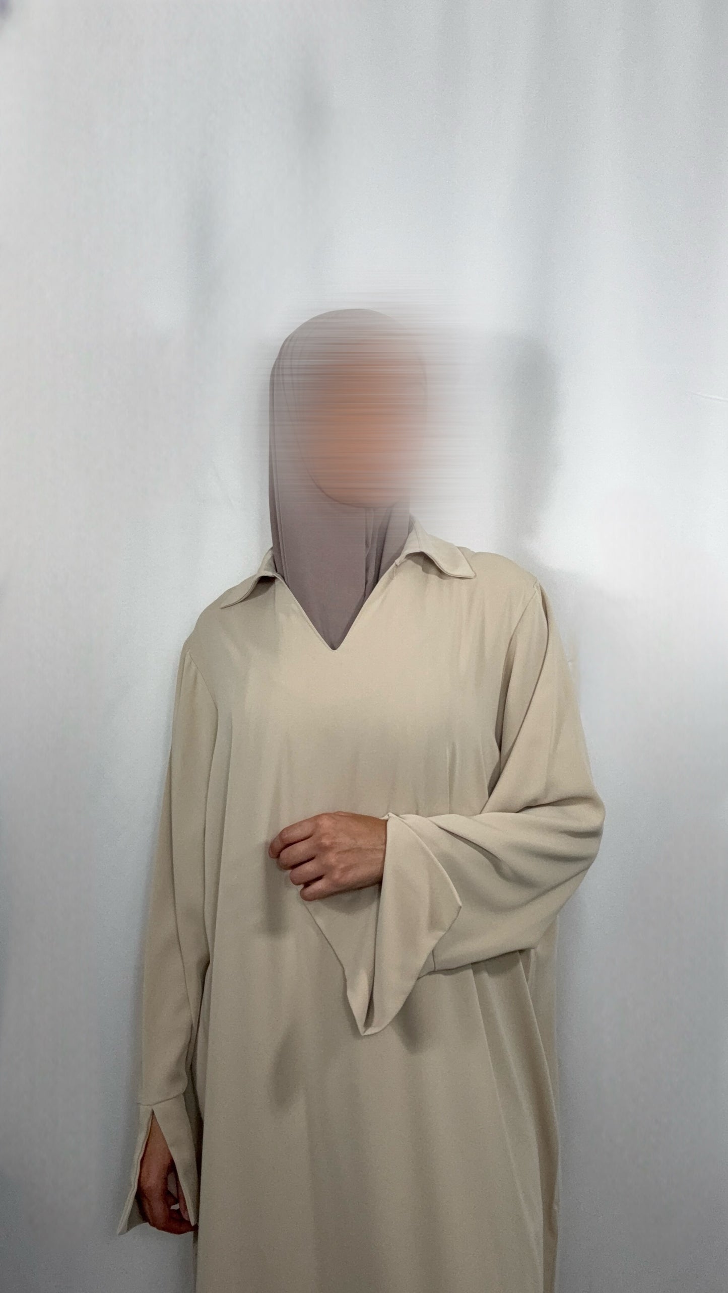 Abaya Noir - Beige