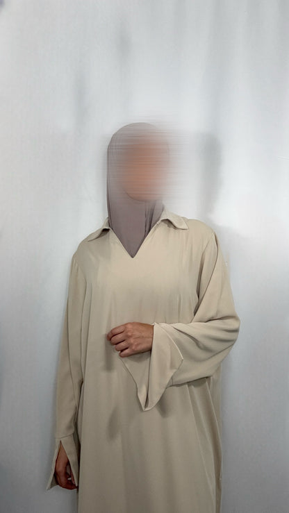 Abaya Noir - Beige