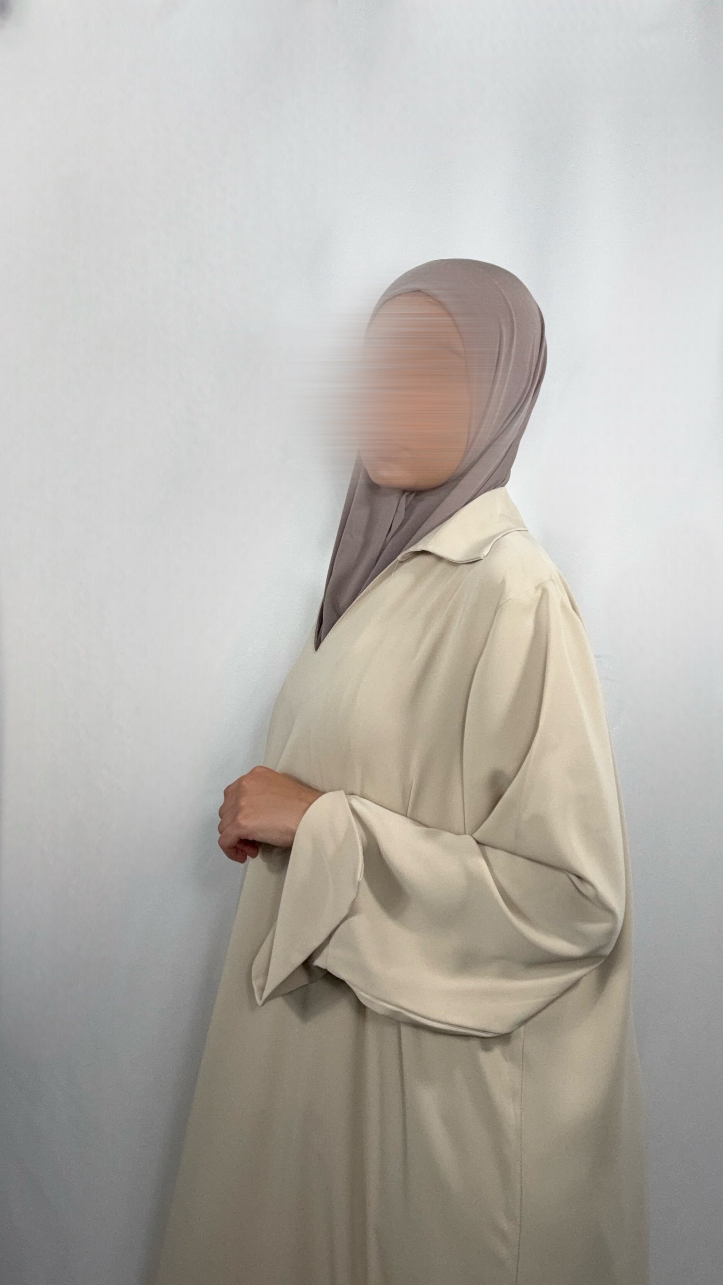 Abaya Noir - Beige