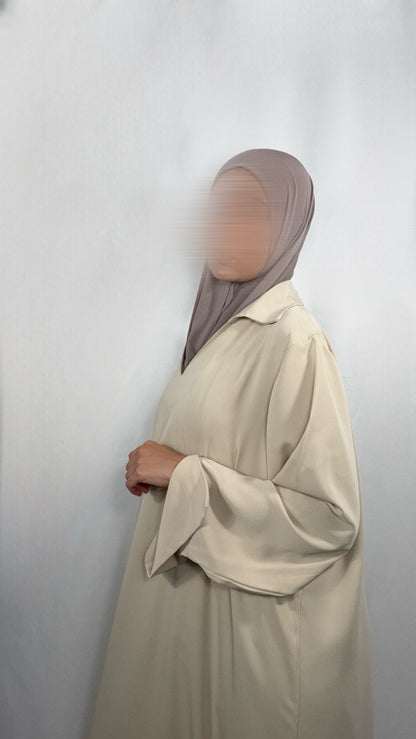 Abaya Noir - Beige
